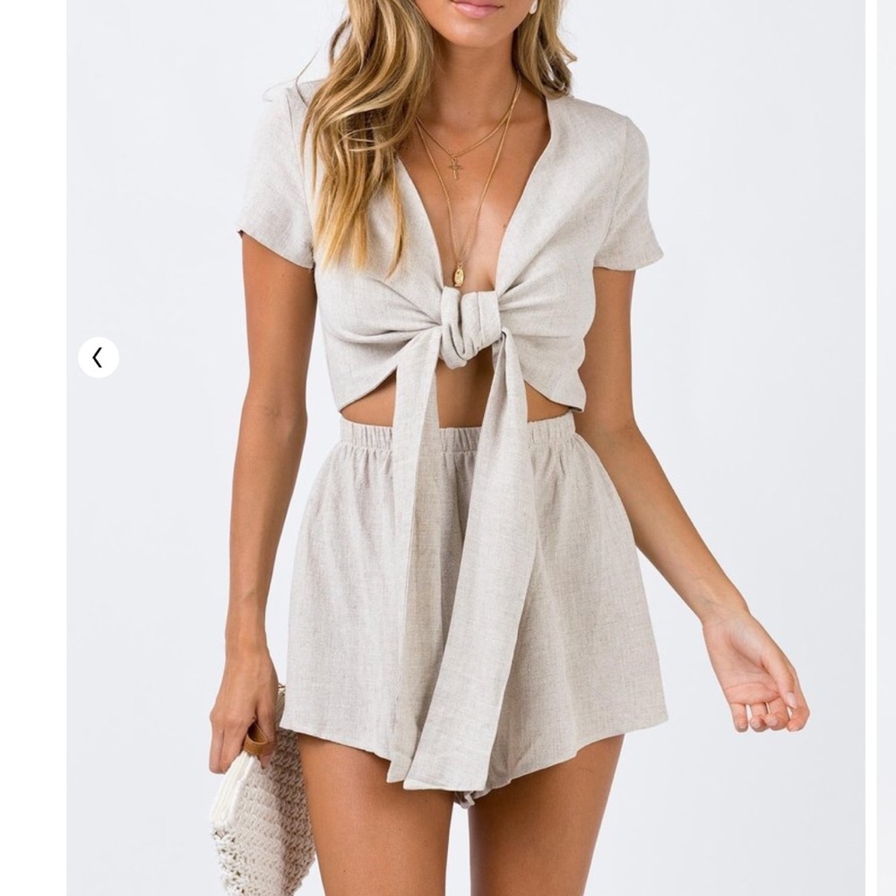 Princess Polly Ragnar tie front romper